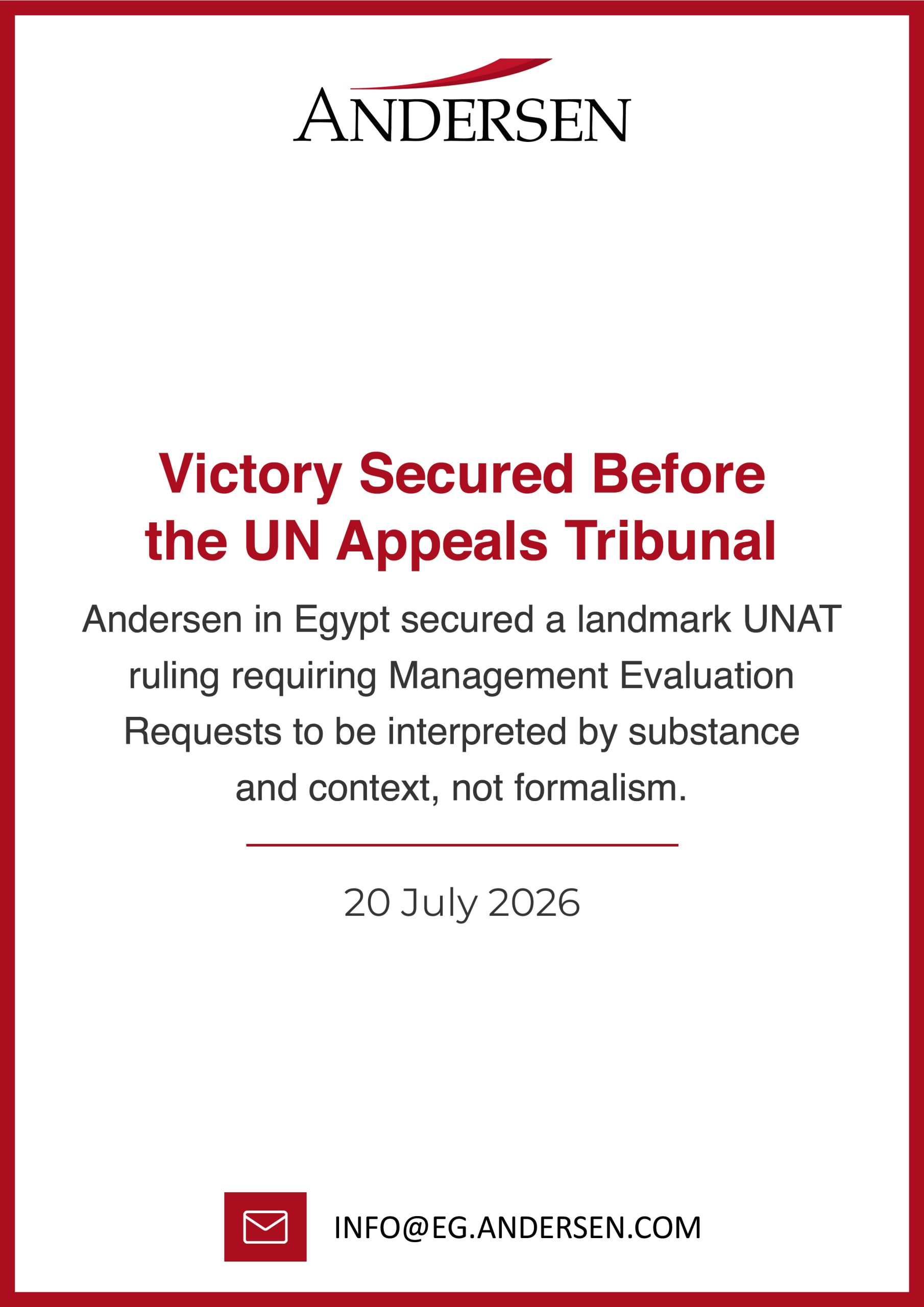 Victory Secured Before the UN Appeals Tribunal